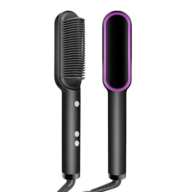 New Electric Hair Brush - Straighten And Curl In Minutes!